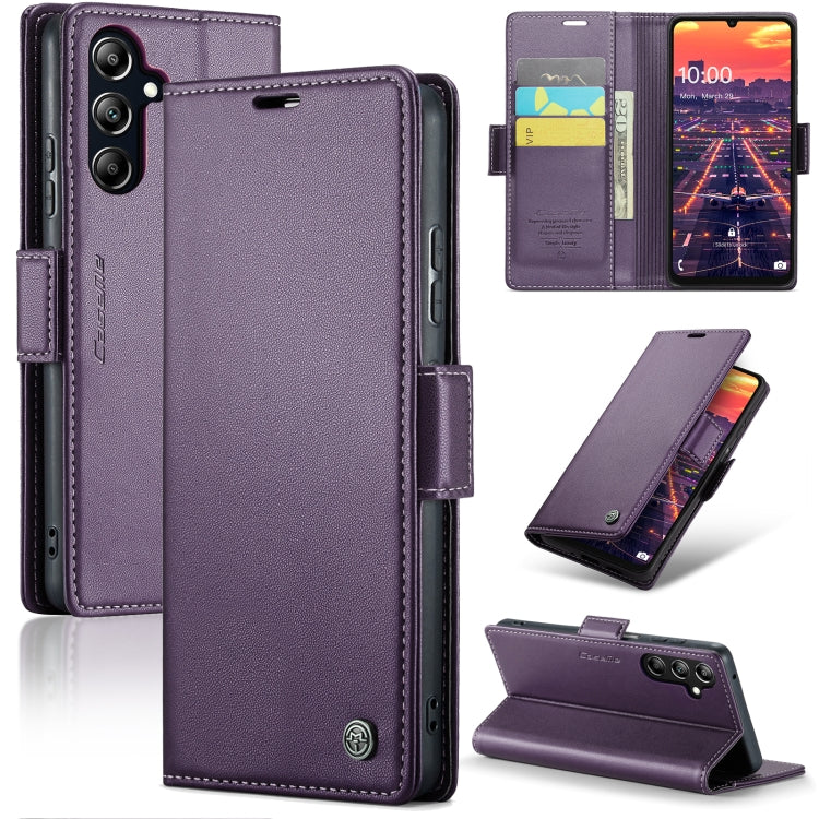 For Samsung Galaxy A16 5G CaseMe 023 Butterfly Buckle Litchi Texture RFID Anti-theft Leather Phone Case(Purple)