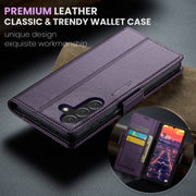 For Samsung Galaxy A16 5G CaseMe 023 Butterfly Buckle Litchi Texture RFID Anti-theft Leather Phone Case(Purple)