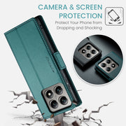 For Xiaomi 14T CaseMe 023 Butterfly Buckle Litchi Texture RFID Anti-theft Leather Phone Case(Green)