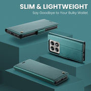 For Xiaomi 14T CaseMe 023 Butterfly Buckle Litchi Texture RFID Anti-theft Leather Phone Case(Green)