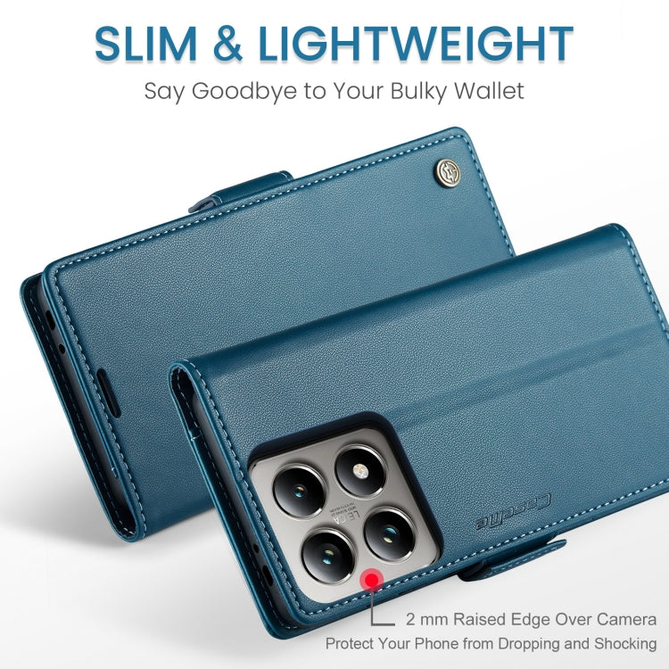 For Xiaomi 14T CaseMe 023 Butterfly Buckle Litchi Texture RFID Anti-theft Leather Phone Case(Blue)