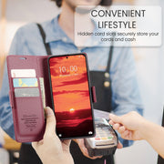 For Xiaomi 14T Pro CaseMe 023 Butterfly Buckle Litchi Texture RFID Anti-theft Leather Phone Case(Red)