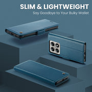 For Xiaomi 14T Pro CaseMe 023 Butterfly Buckle Litchi Texture RFID Anti-theft Leather Phone Case(Blue)