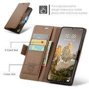 For Xiaomi 14T Pro CaseMe 023 Butterfly Buckle Litchi Texture RFID Anti-theft Leather Phone Case(Brown)