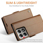 For Xiaomi 14T Pro CaseMe 023 Butterfly Buckle Litchi Texture RFID Anti-theft Leather Phone Case(Brown)