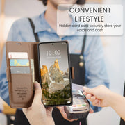 For Xiaomi 14T Pro CaseMe 023 Butterfly Buckle Litchi Texture RFID Anti-theft Leather Phone Case(Brown)