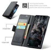 For Xiaomi 14T Pro CaseMe 023 Butterfly Buckle Litchi Texture RFID Anti-theft Leather Phone Case(Black)
