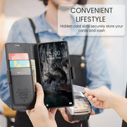 For Xiaomi 14T Pro CaseMe 023 Butterfly Buckle Litchi Texture RFID Anti-theft Leather Phone Case(Black)