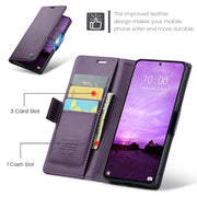 For Xiaomi 14T Pro CaseMe 023 Butterfly Buckle Litchi Texture RFID Anti-theft Leather Phone Case(Purple)