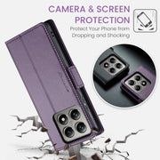 For Xiaomi 14T Pro CaseMe 023 Butterfly Buckle Litchi Texture RFID Anti-theft Leather Phone Case(Purple)