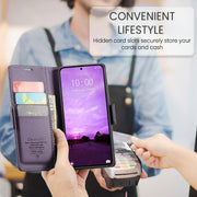 For Xiaomi 14T Pro CaseMe 023 Butterfly Buckle Litchi Texture RFID Anti-theft Leather Phone Case(Purple)