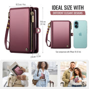 CaseMe-Me60 Multi-functional Anti-theft Swipe Passport Wallet(Red)
