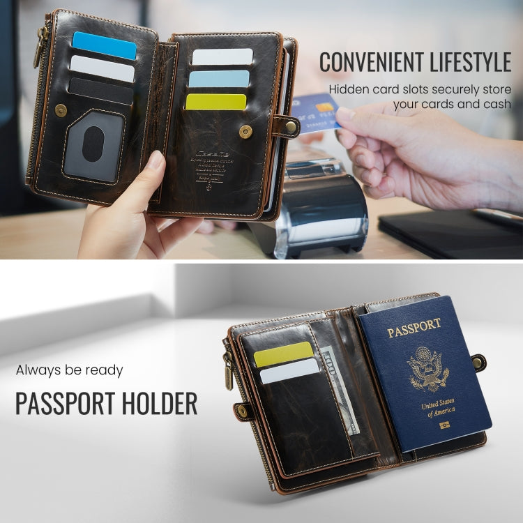 CaseMe-Me60 Multi-functional Anti-theft Swipe Passport Wallet(Brown) - free shipping - PMC Jewellery - Order now!