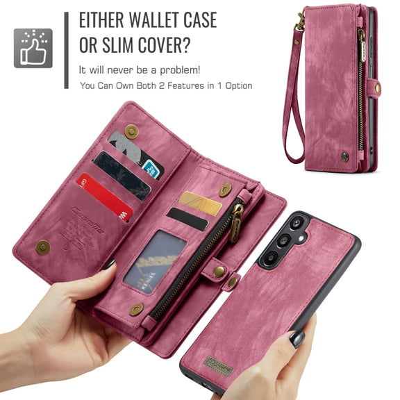 For Samsung Galaxy A16 5G CaseMe 008 Detachable Multifunctional Leather Phone Case(Wine Red)