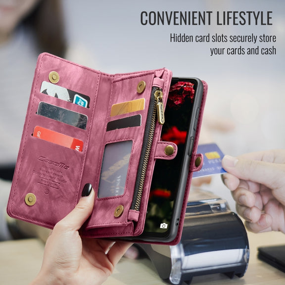 For Samsung Galaxy A16 5G CaseMe 008 Detachable Multifunctional Leather Phone Case(Wine Red)