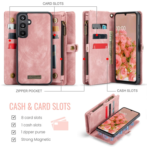 For Samsung Galaxy A16 5G CaseMe 008 Detachable Multifunctional Leather Phone Case(Pink)