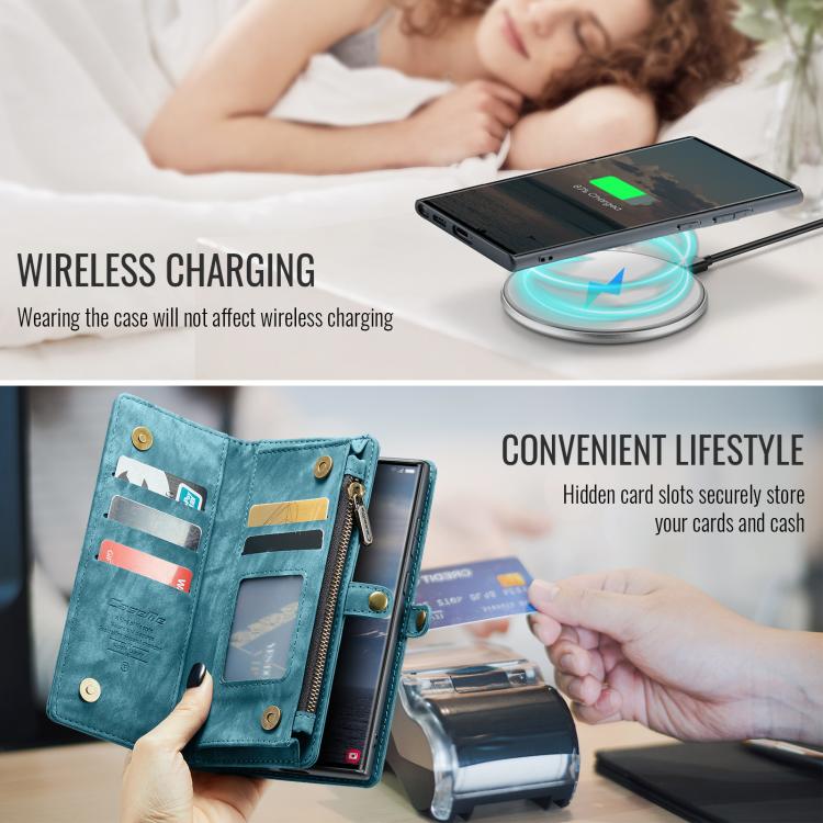 For Samsung Galaxy S25 Ultra 5G CaseMe 008 Detachable Multifunctional Leather Phone Case(Blue) - free shipping - PMC Jewellery - Order now!