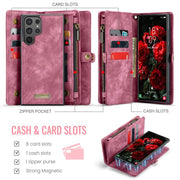 For Samsung Galaxy S25 Ultra 5G CaseMe 008 Detachable Multifunctional Leather Phone Case(Wine Red)
