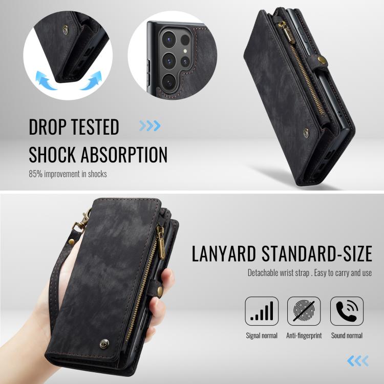 For Samsung Galaxy S25 Ultra 5G CaseMe 008 Detachable Multifunctional Leather Phone Case(Black) - free shipping - PMC Jewellery - Order now!