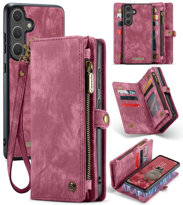 For Samsung Galaxy S25 5G CaseMe 008 Detachable Multifunctional Leather Phone Case(Wine Red) - Galaxy S25 5G Cases by CaseMe | Online Shopping South Africa | PMC TechLife | Buy Now Pay Later Mobicred