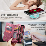 For Samsung Galaxy S25 5G CaseMe 008 Detachable Multifunctional Leather Phone Case(Wine Red)
