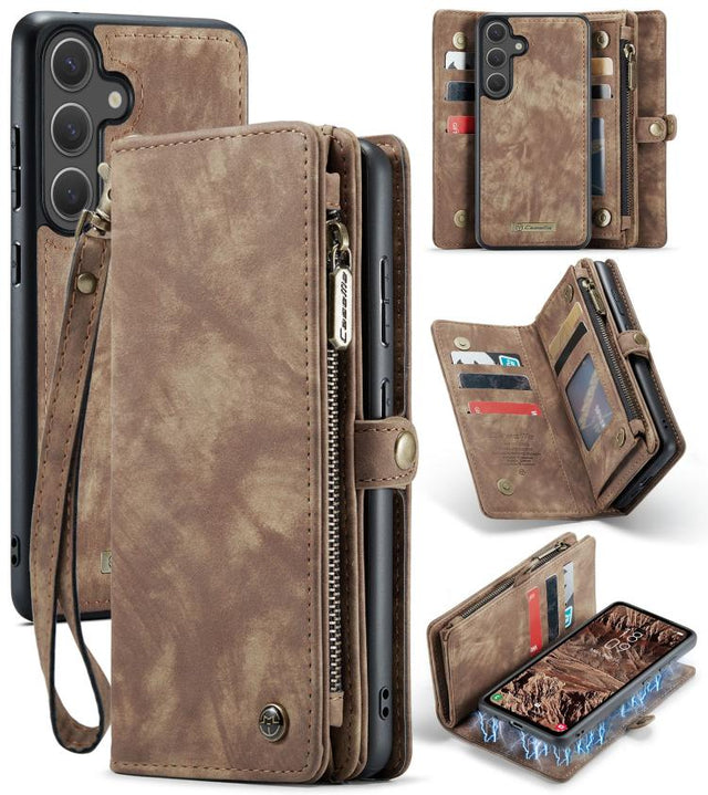 For Samsung Galaxy S25 5G CaseMe 008 Detachable Multifunctional Leather Phone Case(Brown) - Galaxy S25 5G Cases by CaseMe | Online Shopping South Africa | PMC TechLife | Buy Now Pay Later Mobicred