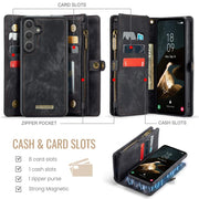 For Samsung Galaxy S25 5G CaseMe 008 Detachable Multifunctional Leather Phone Case(Black)