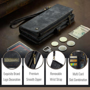 For Samsung Galaxy S25 5G CaseMe 008 Detachable Multifunctional Leather Phone Case(Black)