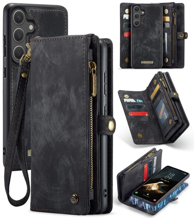 For Samsung Galaxy S25 5G CaseMe 008 Detachable Multifunctional Leather Phone Case(Black) - free shipping - PMC TechLife - Order now!