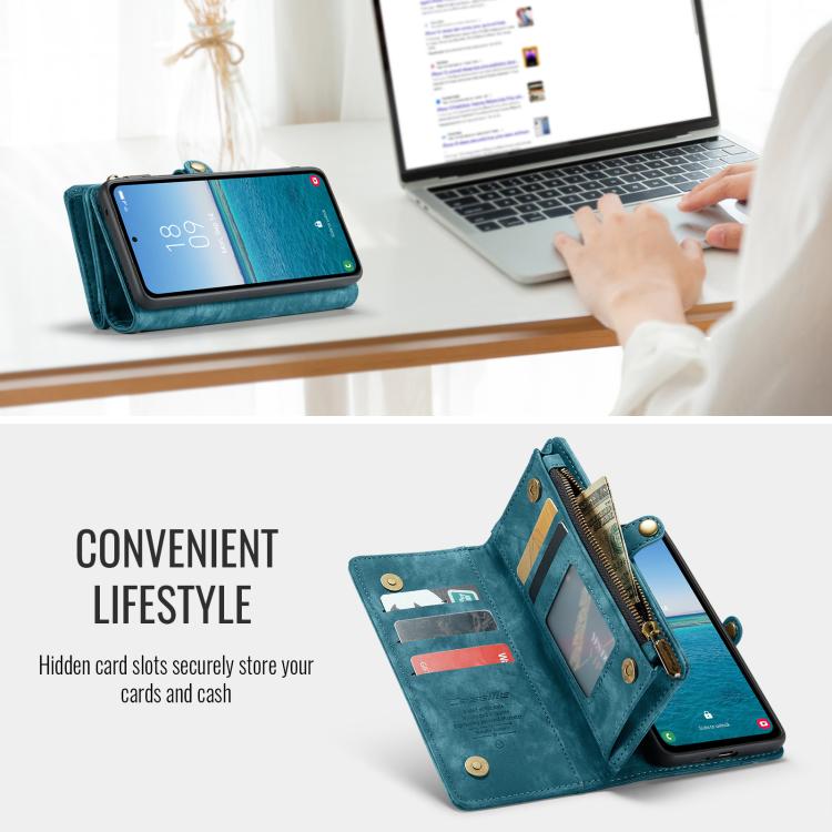 For Samsung Galaxy S25+ 5G CaseMe 008 Detachable Multifunctional Leather Phone Case(Blue) - free shipping - PMC TechLife - Order now!