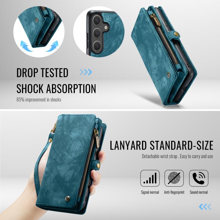 For Samsung Galaxy S25+ 5G CaseMe 008 Detachable Multifunctional Leather Phone Case(Blue) - free shipping - PMC TechLife - Order now!