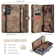 For Samsung Galaxy S25+ 5G CaseMe 008 Detachable Multifunctional Leather Phone Case(Brown)