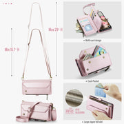 For Samsung Galaxy A16 5G CaseMe C36 Card Slots Zipper Wallet RFID Anti-theft Leather Phone Case(Pink)
