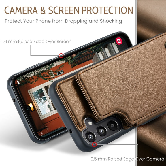 For Samsung Galaxy A16 5G CaseMe C22 Card Slots Holder RFID Anti-theft Phone Case(Brown)