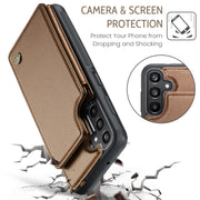 For Samsung Galaxy A16 5G CaseMe C22 Card Slots Holder RFID Anti-theft Phone Case(Brown)