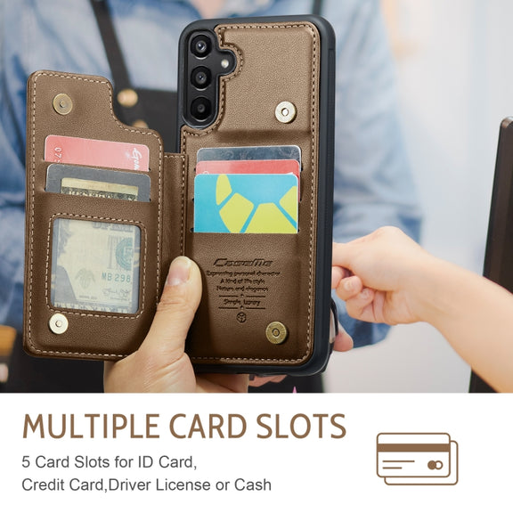 For Samsung Galaxy A16 5G CaseMe C22 Card Slots Holder RFID Anti-theft Phone Case(Brown)