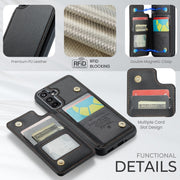 For Samsung Galaxy A16 5G CaseMe C22 Card Slots Holder RFID Anti-theft Phone Case(Black)