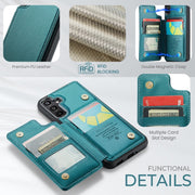 For Samsung Galaxy A16 5G CaseMe C22 Card Slots Holder RFID Anti-theft Phone Case(Green)