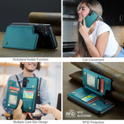 For Samsung Galaxy A16 5G CaseMe C22 Card Slots Holder RFID Anti-theft Phone Case(Green)