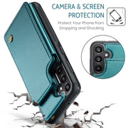 For Samsung Galaxy A16 5G CaseMe C22 Card Slots Holder RFID Anti-theft Phone Case(Green)