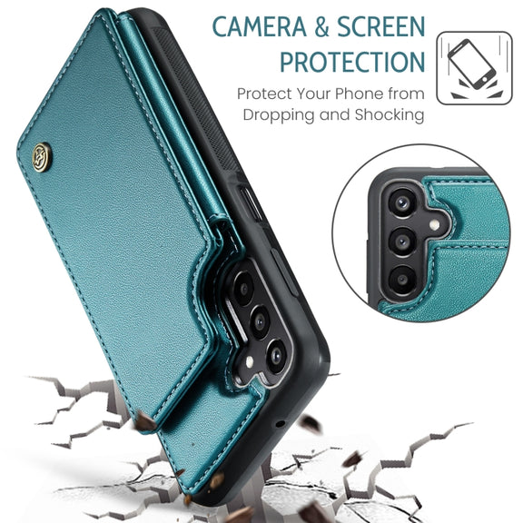 For Samsung Galaxy A16 5G CaseMe C22 Card Slots Holder RFID Anti-theft Phone Case(Green)