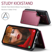 For Samsung Galaxy A16 5G CaseMe C22 Card Slots Holder RFID Anti-theft Phone Case(Red)