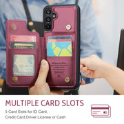 For Samsung Galaxy A16 5G CaseMe C22 Card Slots Holder RFID Anti-theft Phone Case(Red)
