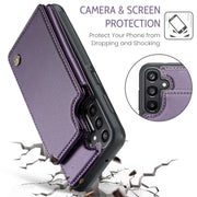 For Samsung Galaxy A16 5G CaseMe C22 Card Slots Holder RFID Anti-theft Phone Case(Purple)