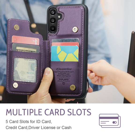 For Samsung Galaxy A16 5G CaseMe C22 Card Slots Holder RFID Anti-theft Phone Case(Purple)