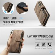 For Samsung Galaxy A16 5G CaseMe C30 Card Slots Zipper Wallet Leather Phone Case(Brown)