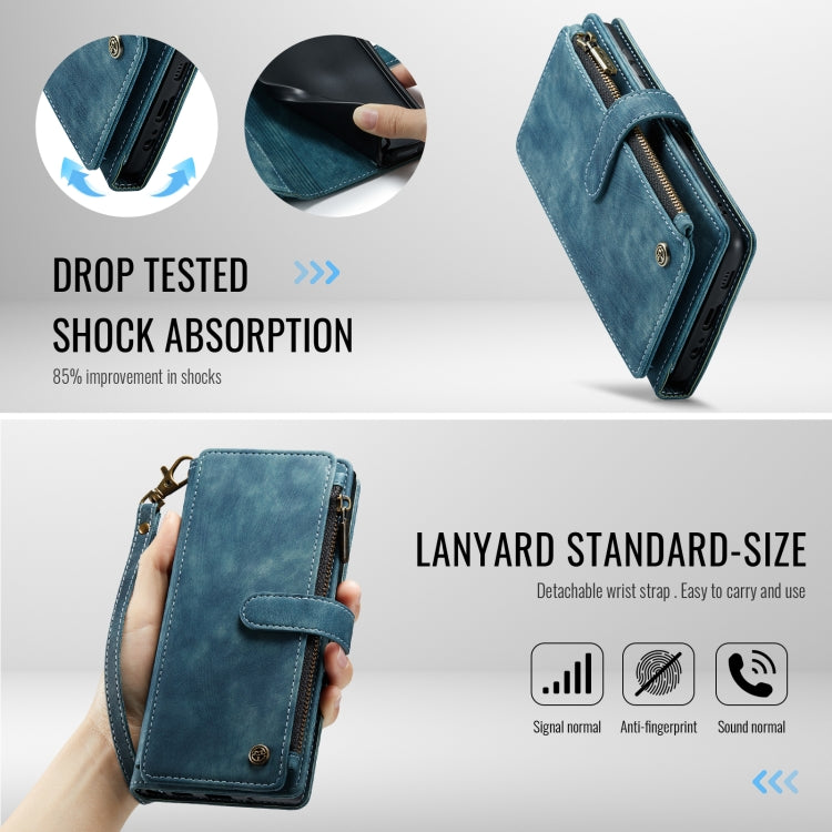For Samsung Galaxy A16 5G CaseMe C30 Card Slots Zipper Wallet Leather Phone Case(Blue) - free shipping - PMC Jewellery - Order now!