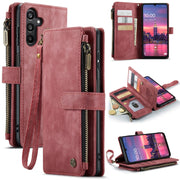 For Samsung Galaxy A16 5G CaseMe C30 Card Slots Zipper Wallet Leather Phone Case(Red)