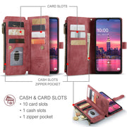 For Samsung Galaxy A16 5G CaseMe C30 Card Slots Zipper Wallet Leather Phone Case(Red)