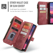 For Samsung Galaxy A16 5G CaseMe C30 Card Slots Zipper Wallet Leather Phone Case(Red)